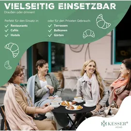 Kesser KESSER® Bistroset 3-teilig Bistrotisch mit 2 klappbaren Stühle Set Balkonset Balkonmöbel Klapp-Möbel Gartenset Sitzgarnitur Gartengarnitur Gartenmöbel Sitzgruppe Metall Bistro Gartentisch inkl. Abdeckung