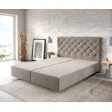 DeLife Boxspringgestell Dream-Great 160x200 cm Mikrofaser Beige