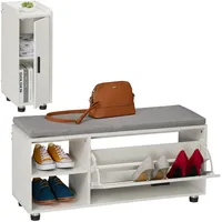 Relaxdays Schuhschrank 2-tlg. Schuhbank mit Schrank, Set,