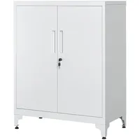 Songmics Aktenschrank, Mehrzweckschrank, Büroschrank mit 2 Türen, abschließbar,