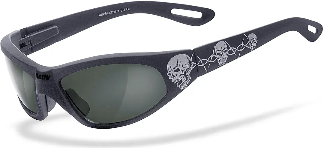 Helly Bikereyes Black Angel Tribal Polarisierte Sonnenbrille, schwarz für Männer