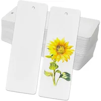 YYTOL Blanko Lesezeichen Papier Basteln 60 Stück Weiß Leeres Rechteckig Lesezeichen Basteln Papier mit Loch für DIY Handwerk 14 x 5cm