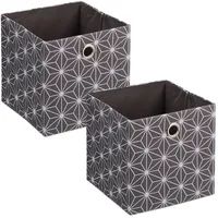 Relaxdays Aufbewahrungsbox 30,5 x 30 x 30 cm 2-tlg. grau/weiß