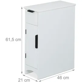 Relaxdays Nischenschrank Beistellregal 21 x 61,5 x 46 cm Weiß