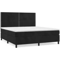 VidaXL Boxspringbett mit Matratze Schwarz 180x200 cm Samt