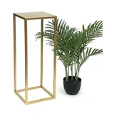 DanDiBo Ambiente DanDiBo Blumenhocker Metall Gold Eckig 60 cm Blumenständer Beistelltisch 96506 M Blumensäule Modern Pflanzenständer Pflanzenhocker