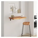 vidaXL Wandregal 60x40x2,5 cm Rechteckig Massivholz Akazie Baumkante