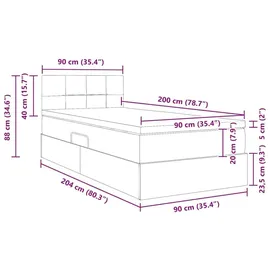 vidaXL Bett 90 x 200 cm Weiß