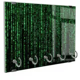 DEQORI Schlüsselbrett 'Verschlüsselter Code', (1 St), Schlüsselhalter Schlüssel Haken Schlüsselboard modern Schlüsselleiste grün|schwarz