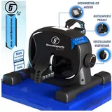 Fjoerdesports Heimtrainer Mini-Heimtrainer, Arm- und Beintrainer, Bewegungstrainer (Seniorentrainer, Trainieren im Home Office, besonders leise, verstellbarer Widerstand, Fitness, Workout, rutschfeste Standfüße, 100 kg max. Benutzergewicht, Pedaltrainer, Riemenantrieb, Seniorentrainer, LCD-Display), LCD-Display, Fitnesstraining, Training am Schreibtisch schwarz