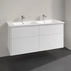 Villeroy & Boch Finero Waschtischunterschrank 130 cm mit Doppelwaschtisch, 4 Auszüge S00505DHR1, Badmöbel,