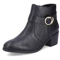 Rieker Damen Ankle Boots 73975, Frauen Stiefeletten,uebergangsschuhe,uebergangsstiefel,knöchelhoch,reißverschluss,Bootee,schwarz (00),39 EU | Gr.: 39