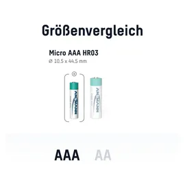 Ansmann Telefon Akku AAA, 4 Stück, 800mAh 1,2V, DECT
