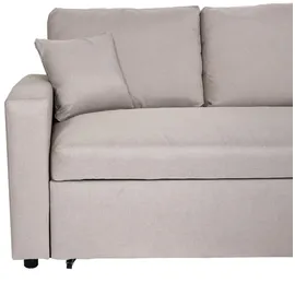 Mendler Ecksofa mit Bettkasten HWC-L17, Couch Sofa L-Form, Liegefläche Nosagfederung 228cm ~ beige