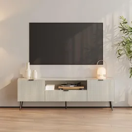 [en.casa] Nand TV-Lowboard 160 x 40 x 51 cm Sandfarben Metall/Spanplatte