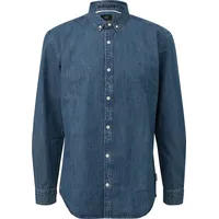 QS Langarmhemd Regular Fit Blau L