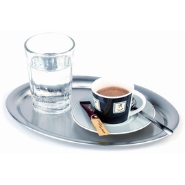 APS Tablett KAFFEEHAUS silber oval 20,0 x 14,5 cm