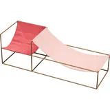 Duo Doppelliege, 180 cm, rot-rosa