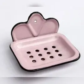 DanDiBo Ambiente DanDiBo Seifenhalter 618 Seifenschale 13 cm emailliert Landhaus Emaille Seifenspende