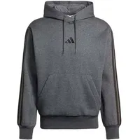 adidas Herren Kapuzensweat Essentials 3-Streifen, Größe L in Grau DGREYH/BLACK