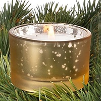4 x Adventskranzstecker aus Glas mit Metall-Pick - Zauberhafte Patina in goldfarben - Innenseite herrlich schimmernd - Teelichtgläser für Adventskranz - Teelichtgläser zum Einstecken in Adventskränze