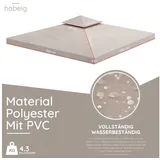 habeig Pavillon-Ersatzdach Pavillondach Ersatzdach 360g/m2 PVC 3x3m WASSERDICHT, 360,00 g/m2, 100% wasserdicht grau