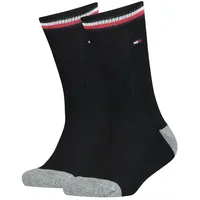 TOMMY HILFIGER Kinder Socken im Pack - ICONIC SPORTS, Vorteilspack, Frottee-Sohle, 27-42 Schwarz 39-42 2er Pack (1x2P)