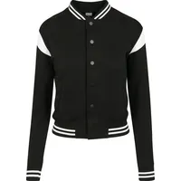 URBAN CLASSICS Inset College Jacke Black / White 158-164 cm