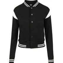 URBAN CLASSICS Inset College Jacke Black / White 158-164 cm
