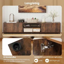 Costway TV-Lowboard 160 x 35 x 30 cm Braun Holz