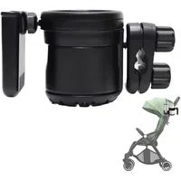 Nixiara Getränkehalter Für Rollstuhl | 360° Drehbarer Kinderwagen Flaschenhalter Mit Telefonhalter - Multifunktionaler Kinderwagen Flaschenhalter Für Schritt Rollstuhl Einkaufswagen
