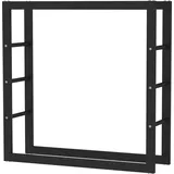 SCHMIDT security tools Kaminholzregal 80x25x80cm Stahl Schwarz Brennholzregal Holzstapelhilfe Holzunterstand Holz-Regal