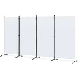 Angel Living Paravent 4tlg 324 X170CM Sichtschutz Balkonbespannung Balkonsichtschutz Paravent Raumteiler Trennwand,Elfenbein