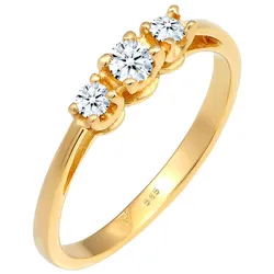 Elli DIAMONDS Verlobungsring Trio Diamant 0.23 ct. 585 Gelbgold Ringe   Damen