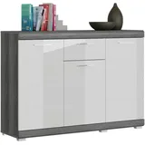 xonox.home Kommode Scout Sideboard 3 Türen, 1 Schublade grau.