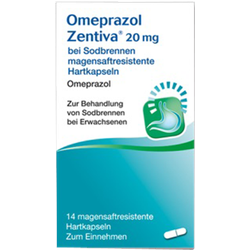 Omeprazol Zentiva 20 mg bei Sodbrennen 14 St
