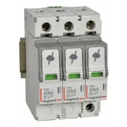 Legrand 412232 Überspannungsableiter Typ 2, 3P, IT-Systeme, 230/400 VAC, Imax 40 kA, (Uc)440 VAC 1