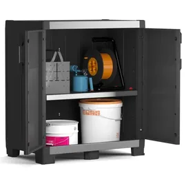 KETER Niedriger Lagerschrank Garage XL 99 x 54 x 89 cm Schwarz