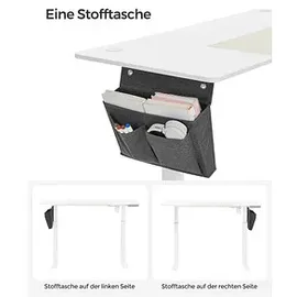 Songmics elektrisch höhenverstellbarer Schreibtisch weiß rechteckig, C-Fuß-Gestell weiß 140,0 x 60,0 cm