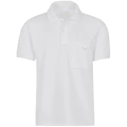 Poloshirt TRIGEMA "TRIGEMA Polohemd mit Brusttasche", Herren, Gr. XXXL, weiß, 100% Baumwolle, Basic, Kurzarm, Shirts