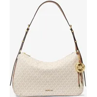 Michael Kors Nolita Medium Beuteltasche Kunstleder Beige/Weiß