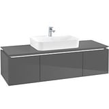 Villeroy & Boch Legato Waschtischunterschrank B759L0FP 140x38x50cm, mit LED-Beleuchtung, Glossy Grey