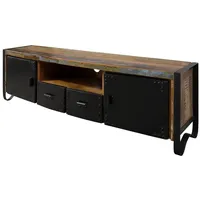 Massivmoebel24 TV-Board Altholz 178x43x55 mehrfarbig lackiert INDUSTRIAL #105 -