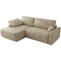 MKS Eckschlafsofa, CUBO L Beige Velvet - links