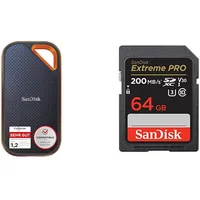 SanDisk Extreme PRO Portable SSD Externe SSD 1 TB & Extreme PRO SDXC UHS-I Speicherkarte 64 GB