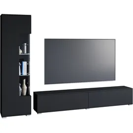 INOSIGN Wohnwand »Kenia, Vitrine Türanschlag links/rechts wechselbar« Komplett-Set, 2 Stk. tlg., schwarz