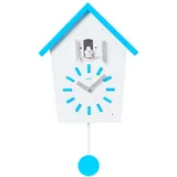 Cuco Clock Kuckucksuhr BAUERNHAUS, 28,3 × 22,8 × 10,4cm Pendeluhr Wanduhr, Moderne Schwarzwalduhr mit Nachtruhefunktion, Vogelgezwitscher, Vogelstimme