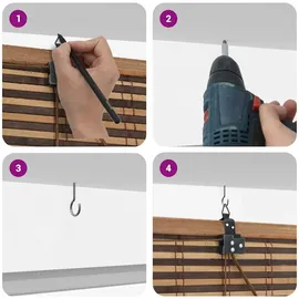 vidaXL Fensterjalousien und -schattierungen Braun 60 x 160 cm Bambus