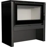 Kaminofen kratki JUNO 12 kW schwarz Holz Ofen mit großer Sicht Scheibe