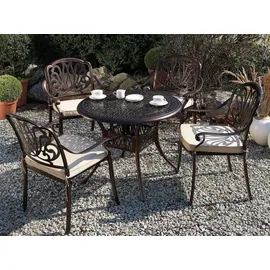 Beliani Gartentisch Ø 90 x 72 cm Dunkelbraun/Grau